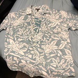 Floral turquoise button down